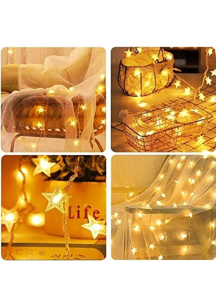 LED Yıldız Işığı Dize Pil USB Uzaktan Kumanda Tam Yıldız Cadılar Bayramı Dekoratif Işıklar Noel Tatil Odası Oda Düzenleme Işığı (10M 100 Lamba [plug-In Model + Uzaktan Kumanda], (Yurt Dışından)