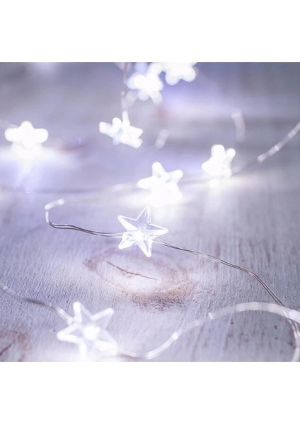 Pentagram LED Dize Işıklar, Festival Dekoratif Lamba Dize Görme Koruması 5 M IP44 Su Geçirmez Abs Elektronik Bileşen Pille Çalışan Düğün (Şeffaf) (Yurt Dışından) modelleri