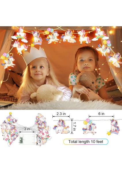 Unicorn Dize Işıklar Unicorn Parti Dekoru Doğum Günü Partisi Dekoru Için Peri Dize Işıklar 20 LED 10 Ft Afişler Sınıf Için Pille Çalışan Kreş Erkek Kız Yatak Odası Dekor Noel (Yurt Dışından) fiyatları