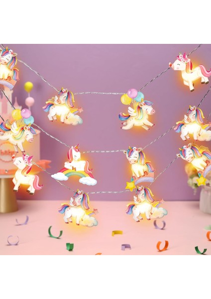 Unicorn Dize Işıklar Unicorn Parti Dekoru Doğum Günü Partisi Dekoru Için Peri Dize Işıklar 20 LED 10 Ft Afişler Sınıf Için Pille Çalışan Kreş Erkek Kız Yatak Odası Dekor Noel (Yurt Dışından) modelleri