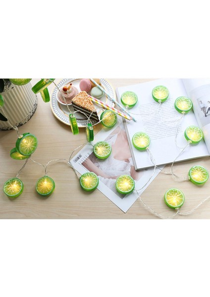 30 LED Yeşil Limon Dize Işıklar, 14.76 Feet Sıcak Beyaz Yeşil Limon Dize Işıklar Iç ve Dış Mekan Düzenlemesi Için Akülü Aydınlatma Meyve Fener Dekorasyonu (Yurt Dışından)