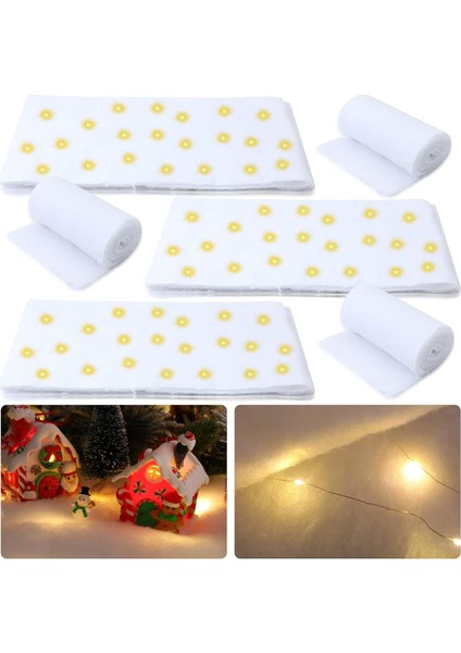 LED Noel Kar Battaniyesi Setleri 10 Ft x 15 Inç Kabarık Yapay Kar Battaniyesi Rulosu, 10 Ft / 3 Metre 30 LED Dize Işıklar Noel Tatil Köyü Ekranı Için Pille Çalıştırılır (Yurt Dışından)