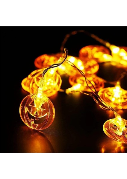 LED Cadılar Bayramı Balkabağı Lambası Dekoratif Lamba Örümcek Yarasa Lamba Dize Kabak Kafatası Kafa Lambası Dize Akülü LED Kabak Dize Lamba (Hollow Squash,20) (Yurt Dışından) fiyatları