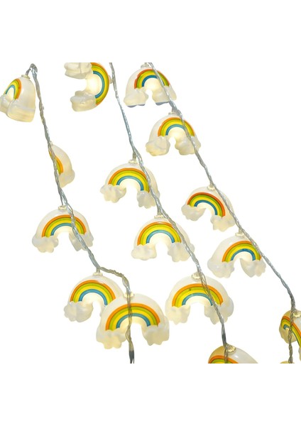 Gökkuşağı Peri Dize Işıklar LED Sıcak Beyaz Noel Kapalı Açık Hava Peri Işıkları Akülü Duvar Lambası Düğün Parti Ev Noel Kreş Hediye Yatak Odası Dekorasyon LED Yuvarlak Isa (Yurt Dışından)