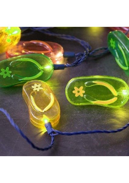 Yenilikçi Dize Işıklar ve Plastik Terlik Dize Lambası, Dize Işıkları Kapalı Plaj Temalı Parti Süslemeleri, Yaz Dize Işıkları, 3V Akülü,, 5 Farklı Renk, 20 Pcs, 9.8ft (Yurt Dışından)