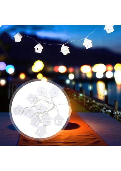 Noel LED Dize Işıklar Ahşap Ev Şekilli Noel Peri Işıklar Dize Kar Tanesi Lambası Kapalı Açık Düğün Bahçe Için Noel Ağacı Süsleme Yok Pil (Yurt Dışından)