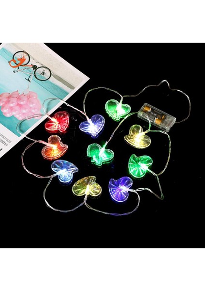 Paket Peri Işıkları LED Peri Işıkları Pille Çalışan Anneler Günü Çok Renkli Aşk Kalbi 10 LED Dekoratif Dize Işıklar (F Kalp Işıkları Çok Renkli) (Yurt Dışından)