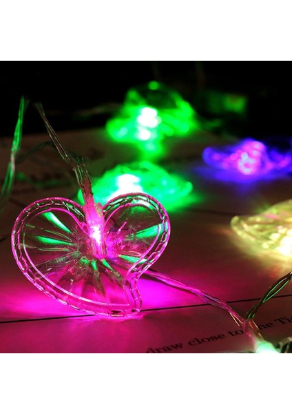 Paket Peri Işıkları LED Peri Işıkları Pille Çalışan Anneler Günü Çok Renkli Aşk Kalbi 10 LED Dekoratif Dize Işıklar (F Kalp Işıkları Çok Renkli) (Yurt Dışından)