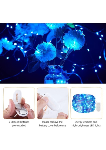 Pille Çalışan Dize Işıklar, 24 Paket 6.5ft 20 LED Mini Gümüş Tel Akülü Ateşböceği Peri Dize Işıklar Düğün Yatak Odası Festivali Parti Noel Masa Süslemeleri Için (B) (Yurt Dışından)