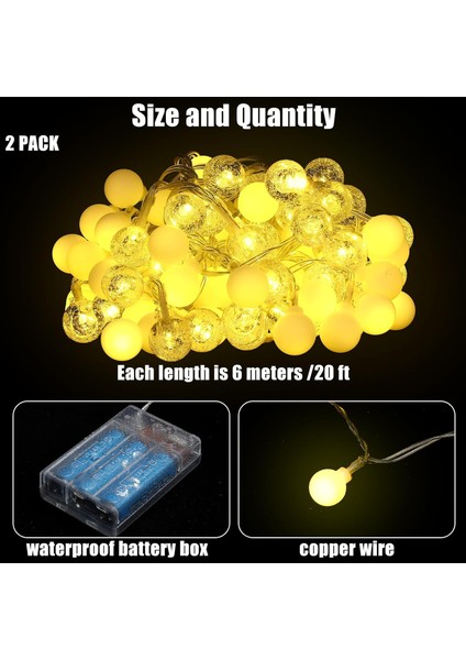 Adet Küre Dize Işıklar 19.7 Ft 50 LED Pille Çalışan Peri Işıklar Yatak Odası Için Dekoratif Noel Ağacı Işıkları Kapalı Dış Mekan Mix Top Dize Işıkları Noel Ağacı Veranda Dekoru Iç (Yurt Dışından) fiyatları