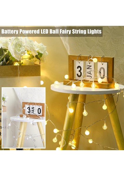 Adet Küre Dize Işıklar 19.7 Ft 50 LED Pille Çalışan Peri Işıklar Yatak Odası Için Dekoratif Noel Ağacı Işıkları Kapalı Dış Mekan Mix Top Dize Işıkları Noel Ağacı Veranda Dekoru Iç (Yurt Dışından) fırsatları