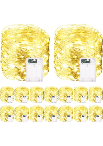 16 Adet 20 Ft 40 LED Peri Işıkları Pille Çalışan Dize Pırıltı Işıklar Su Geçirmez Bakır Tel Mini Sıcak Yıldızlı Ay Işıkları Dıy Düğün Için Estetik Oda Dekoru Mason Kavanoz Parti Ch (Yurt Dışından)