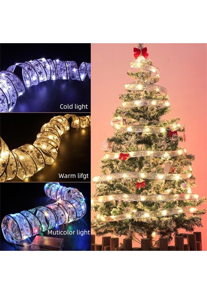 Noel Şerit Işıkları 5cm Genişliğinde Noel Ağacı Şeridi Noel Kurdelesi Peri Işıkları Pille Çalışan Iç Mekan Dize Işıkları Parti Noel Ağacı Tatil Partisi Dekoru Pilsiz (16.4ft, (Yurt Dışından) modelleri