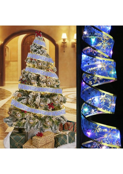LED Şerit Noel Işıkları, 16.4ft Noel Ağacı Şerit Işıkları Peri Işıkları Mavi Kar Tanesi Sıcak Işık Akülü Parti Düğünler Için Bakır Tel Dize Işıklar Tatil Kapalı O (Yurt Dışından)