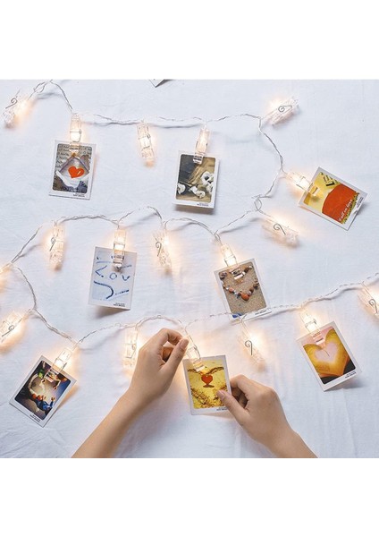 Paket Fotoğraf Klipli Dize Işıklar, 6.6ft 10 LED Pille Çalışan Peri Dize Işıklar, Resimleri Asmak Için Şeffaf Klipler, Düğün, Doğum Günü, Parti, Yatak Odası, Duvar Dekoru (Sıcak Be (Yurt Dışından)