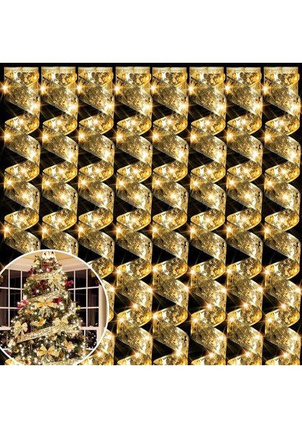 8 Adet Noel 400 LED Işıklar 131.23FT Pille Çalışan Şerit Işıklar Çift Katmanlı Bakır Tel Yaylar Peri Dizeleri Altın Noel Süslemeleri Ağaç Bahçe Yatak Odası Düğün Partisi Için (Yurt Dışından)