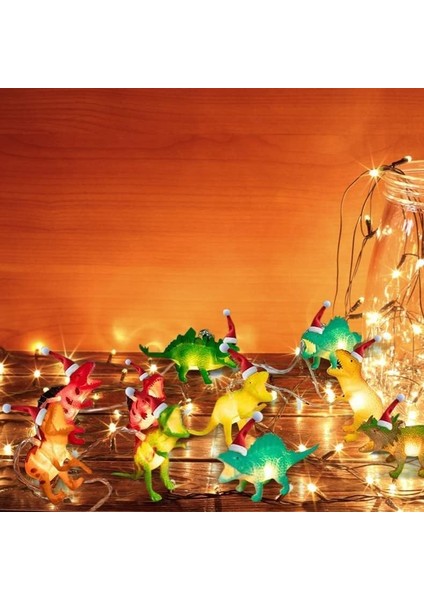 Beacaden LED Dinozor Dize Işıklar Dinozor Odası Dekoru Boys Için Noel Partisi Malzemeleri Dinozor Pille Çalışan Işıklar Çadır Bahçe Veranda Tatil Ağacı Dekoratif Mini (Beyaz) (Yurt Dışından)
