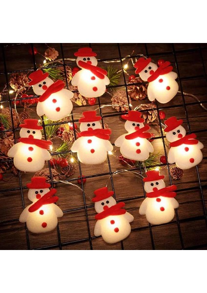 Noel Dize Işıkları 10 LED Kardan Adam Işıkları 10 Ft USB / Pille Çalışan Noel Işıkları, Noel Baba Kardan Adam Kafaları Dekorasyon Dize Işık Pille Çalışan Noel, Bahçe, Parti, I (Yurt Dışından) fiyatları