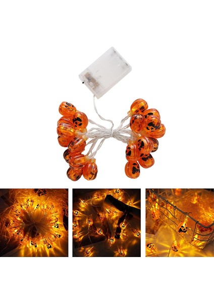 LED Cadılar Bayramı Balkabağı Lambası Dekoratif Lamba Örümcek Yarasa Lamba Dize Kabak Kafatası Kafa Lambası Dize Akülü LED Kabak Dize Lamba (Yarasa, 20) (Yurt Dışından)