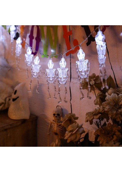 LED Cadılar Bayramı Balkabağı Lambası Dekoratif Lamba Örümcek Yarasa Lamba Dize Kabak Kafatası Kafa Lambası Dize Akülü LED Kabak Dize Lamba (Yarasa, 20) (Yurt Dışından)