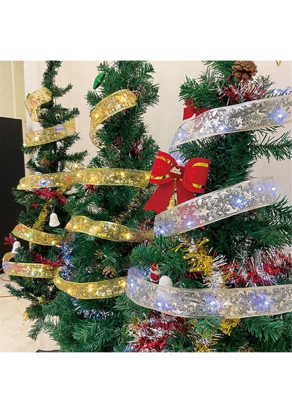 Noel Şerit Peri Işıkları Noel Ağacı Süslemeleri Tatil Noel Partisi Iç Mekan Süslemeleri Için Pentagram Payetli Altın Dize Işıklar Akülü (E) (Yurt Dışından)