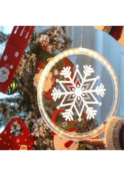 Noel Dekorasyonu Pencere Işığı，ışıklı Pencere Noel Dekoru Asılı Dize Işıklar， Işıklar Asılı 3D Işıklar Pille Çalışan，pencere Geçidi Veranda Yatak Odası Partisi Tatil Duvarı B (Yurt Dışından)