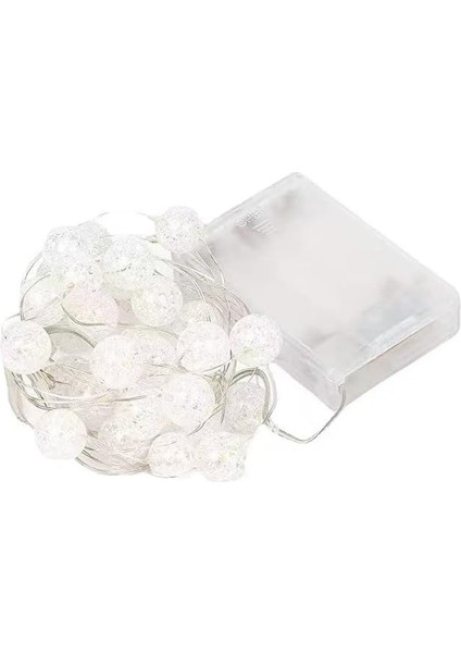 Küre Dize Işıklar, 3m 30LED Kristal Crackle Top Işıklar Çatlak Boncuk Dize Işıklar Kapalı Dize Işıklar Gümüş Tel Pil (Çok Renkli) (Yurt Dışından)