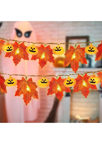 Cadılar Bayramı Işıkları, 10 Ft 20 Led'ler Kabak Akçaağaç Yaprağı Cadılar Bayramı Peri Işıkları Şömine Bahçesi Için Dekoratif Işık Dize Süslemeleri, Pille Çalışan Cadılar Bayramı D (Yurt Dışından) fırsatları