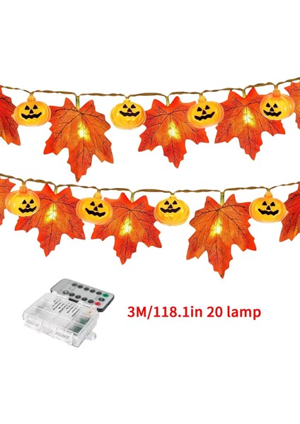 Cadılar Bayramı Işıkları, 10 Ft 20 Led'ler Kabak Akçaağaç Yaprağı Cadılar Bayramı Peri Işıkları Şömine Bahçesi Için Dekoratif Işık Dize Süslemeleri, Pille Çalışan Cadılar Bayramı D (Yurt Dışından) indirimleri