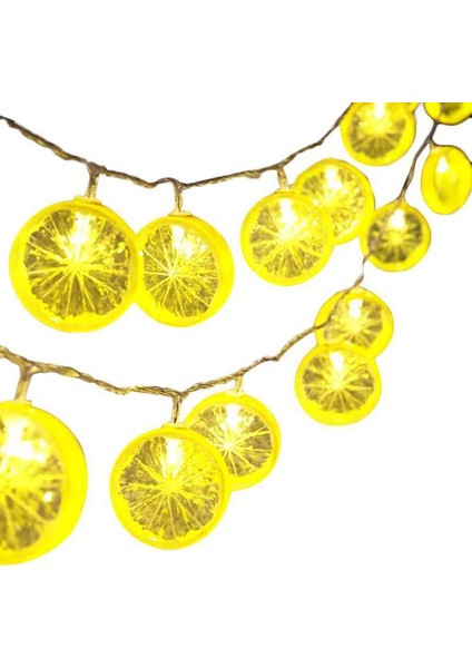 Paket Meyve Limon Dilimi Dize Işıklar, Düğün/ev/yatak Odası/parti/festival/veranda/noel Dekorasyonu Için Yanıp Sönen LED Sarı Limon Peri Işık Akülü Lamba (9.8ft/20 Led, (Yurt Dışından)
