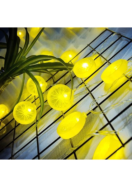 Paket Meyve Limon Dilimi Dize Işıklar, Düğün/ev/yatak Odası/parti/festival/veranda/noel Dekorasyonu Için Yanıp Sönen LED Sarı Limon Peri Işık Akülü Lamba (9.8ft/20 Led, (Yurt Dışından) fiyatları