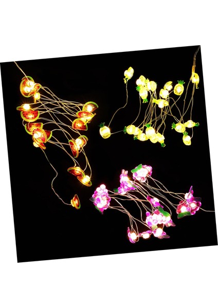 3 Adet Dize Noel Dize Işıklar Hawaii Meyve Dize Işık Süsleri Dize Lambalar Noel Süsleri Yemek Masası Dekor Pil Dize Işıklar Ev Dekorasyon Işık Süsleme (Yurt Dışından)
