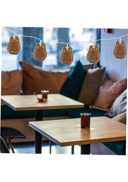 Dize Pil Işıkları Dize Düğün Çelenk Dış Mekan Işık Dize Dekoratif Lamba Dize Rattan Top Garland Işıklar ile Vintage Dize Lambalar Plastik Kahverengi Işık Dekor Dize Işık (Yurt Dışından) fiyatları