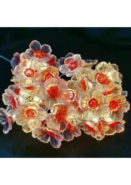 Kiraz Çiçeği Çiçek Peri Işıkları, 3m 30LED Çiçek Dize Işıkları Sakura Peri Işıkları Kapalı Dize Işıklar Gümüş Tel Pil (Kırmızı) (Yurt Dışından)