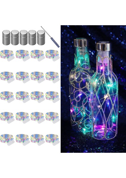 20 Paket Peri Işıkları Pille Çalışan Dize Işıklar, 6.6ft Simli Bakır Tel Üzerinde 20 Led, 20LED Bakır Işıklar, Pil Kutusu, Çoklu (20 Set - Her Biri 20 Sayım Led) (Yurt Dışından)