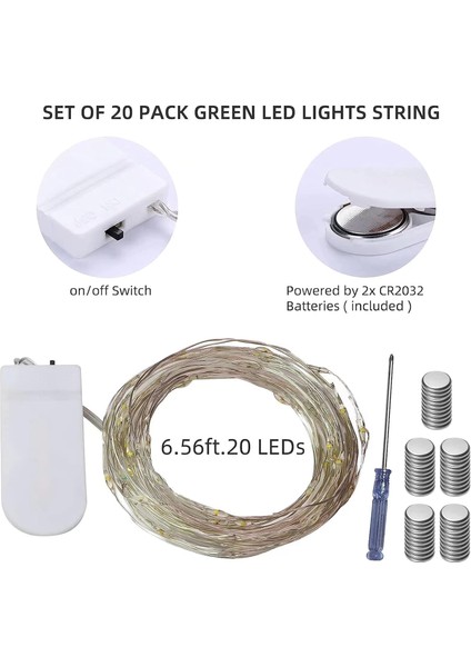 20 Paket Peri Işıkları Pille Çalışan Dize Işıklar, 6.6ft Simli Bakır Tel Üzerinde 20 Led, 20LED Bakır Işıklar, Pil Kutusu, Çoklu (20 Set - Her Biri 20 Sayım Led) (Yurt Dışından) fiyatları