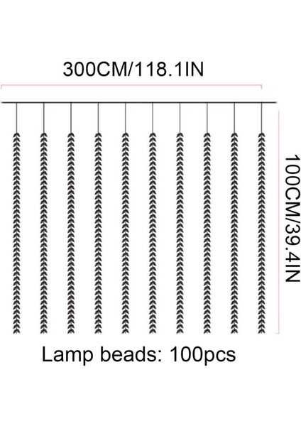 Yapay Sarmaşık Dize Işıklar, LED Işıklı 10 Adet Sahte Sarmaşıklar, 100 Lamba Boncuklu Pille Çalışan Çelenk Sarmaşıklar Dize Işıklar, Balkon, Pencere ve Do Için Sahte Sarmaşıklar Pe (Yurt Dışından)