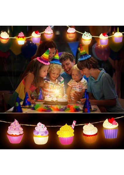 Cupcake Dize Işıkları Cupcake Hediyeleri Düğün Doğum Günü Partisi Dekoru Için Peri Dize Işıkları 20 LED 10 Ft Afişler Sınıf Için Pille Çalışan Kreş Erkek Kız Yatak Odası Dekor Isa (Yurt Dışından) fiyatları