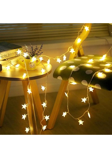 Yıldız Dize Işıklar 20FT 40 LED Peri Işıklar Pille Çalışan Su Geçirmez, Kapalı Açık Hava Cadılar Bayramı Pırıltı Hediye Partisi Düğün Için Noel Işıkları, Noel Ağacı Dekoru, Sıcak B (Yurt Dışından)