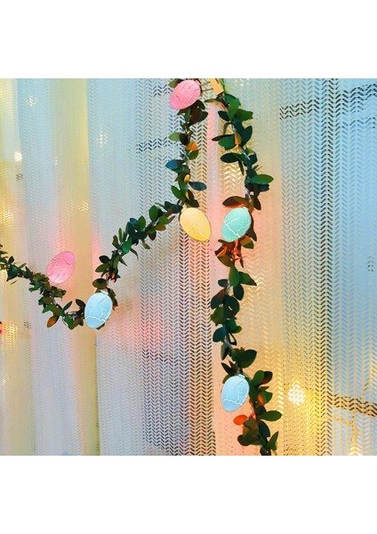 Yapraklı Renkli Kırık Yumurta Çelenk Dize Işıkları Paskalya Yumurtası Dize Işıkları Tatil Için Pille Çalışan Dekoratif Işık Paskalya Noel Ağacı (1.5M/10LED) (Yurt Dışından) fiyatları