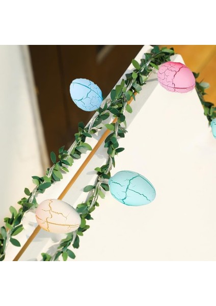 Yapraklı Renkli Kırık Yumurta Çelenk Dize Işıkları Paskalya Yumurtası Dize Işıkları Tatil Için Pille Çalışan Dekoratif Işık Paskalya Noel Ağacı (1.5M/10LED) (Yurt Dışından) indirimleri