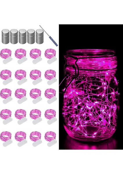 20 Paket Peri Işıkları Pille Çalışan Dize Işıklar, 6.6ft Simli Bakır Tel Üzerinde 20 Led, Düğün Partisi Için Ateşböceği Peri Dize Işıkları Mason Kavanoz Noel Süslemeleri Yatak Odas (Yurt Dışından)