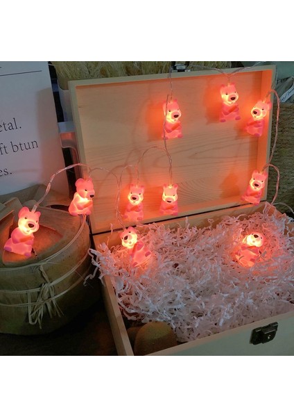 5.4 Ft Sevimli Pembe Fare Dize Işıkları, 10 LED Noel Sıçan Peri Işık Pille Çalışan Ev Partisi Kamp Çocuk Yatak Odası Dekorasyonu (Pembe Fare) (Yurt Dışından)