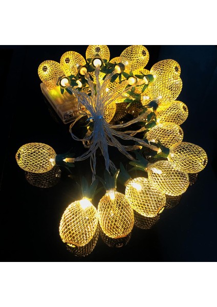 Metal Ananas Dekor Dize Işıklar, 10 Ft 20 LED Meyve Gece Işıkları USB Veya Yaz Ev Partisi Malzemeleri Için Uzaktan Zamanlayıcı ile Pille Çalışan Şükran Günü Noel Dekorasyonu (Gol) (Yurt Dışından)