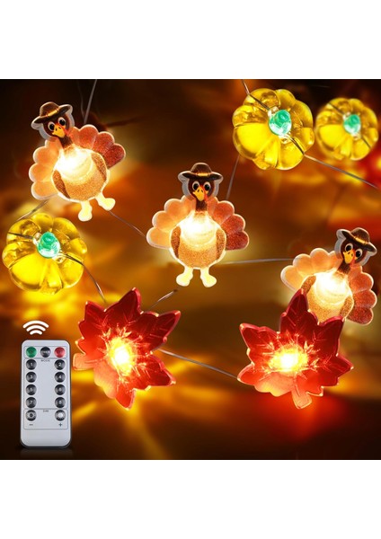 [zamanlayıcı, 8 MOD]10FT 30LED Şükran Günü Işıkları Süslemeleri Pille Çalışan Bakır Tel Dize Işıklar Şükran Günü Türkiye Akçaağaç Kabak Işıkları Sonbahar Hasat Sonbahar Dekor Şükra (Yurt Dışından)