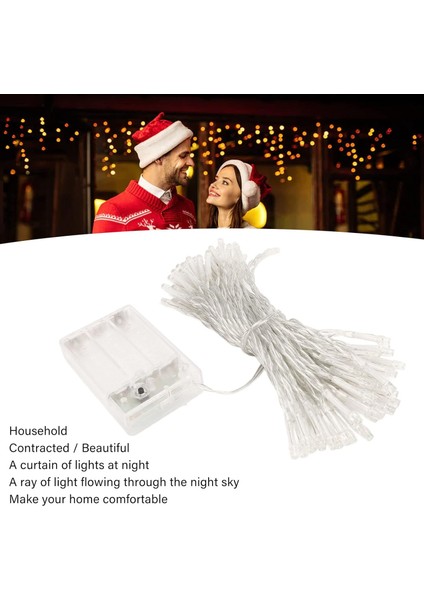 LED Dize Işıklar, 32.8ft 80 LED Noel Işıkları, Peri Işıkları Pille Çalışan, Perde Işıkları, Yatak Odası Estetiği, Noel Dekoru, Cadılar Bayramı, Partiler (Pil Dahil Değil) (Yurt Dışından)