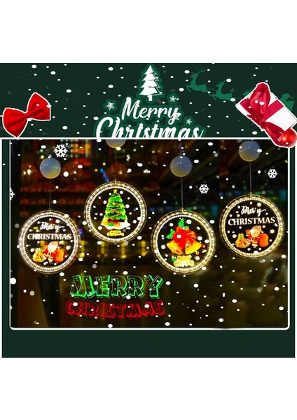Noel Işıkları, Noel Pencere Işıkları Kapalı, Pille Çalışan Noel Odası Dekorasyon Işıkları, Vantuzlu Asılı Noel Pencere Işıkları, Noel Için, Odalar, Pencere (Yurt Dışından)