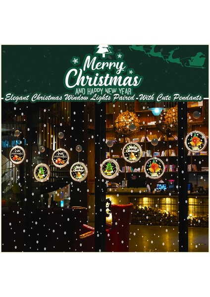 Noel Işıkları, Noel Pencere Işıkları Kapalı, Pille Çalışan Noel Odası Dekorasyon Işıkları, Vantuzlu Asılı Noel Pencere Işıkları, Noel Için, Odalar, Pencere (Yurt Dışından)