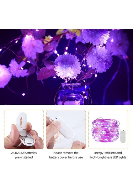 Pille Çalışan Dize Işıklar, 24 Paket 6.5ft 20 LED Mini Gümüş Tel Akülü Ateşböceği Peri Dize Işıklar Düğün Yatak Odası Festivali Parti Noel Masa Süslemeleri Için (P (Yurt Dışından) fırsatları