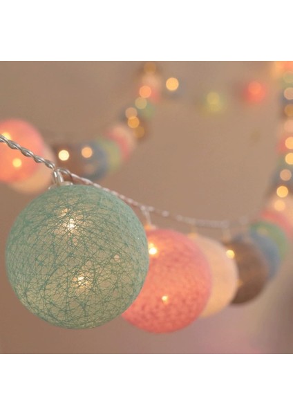 20 LED Pamuk Topu Dize Işıklar Pil Kumandalı Garland Peri Sokak Lambaları Ev Düğün Noel Partisi Açık Dekorları, Noel Düğün Cadılar Bayramı Tatil Partisi Için Peri Işık ( (Yurt Dışından)